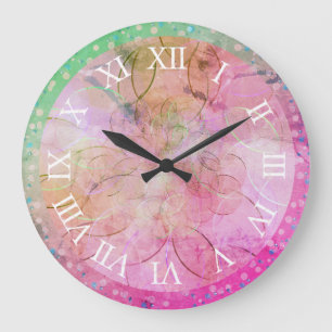 Horloge murale - Élégante horloge murale rose