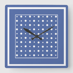 Horloge murale élégante, Pois bleu foncé