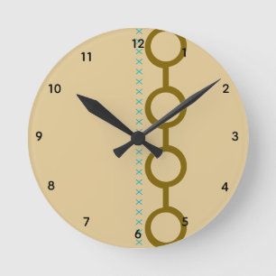 Horloge murale en acrylique doré miel beige