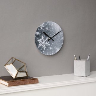 Horloge murale en acrylique flocon de neige Forêt