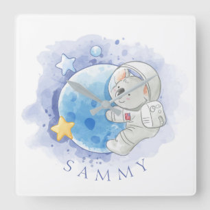HORLOGE MURALE EN ACRYLIQUE : KOALA SUR LA LUNE