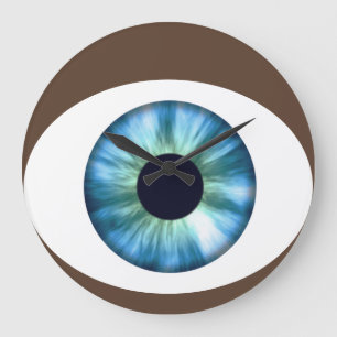 Horloge murale en acrylique peau foncée oeil bleu