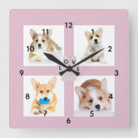 Horloge murale en acrylique pour photo de chien et