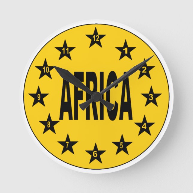 Horloge murale en acrylique, Ronde Medium  AFRICA (Recto)