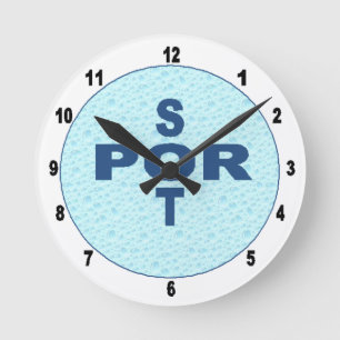 Horloge murale en acrylique, Ronde Moyen SPORT NAT
