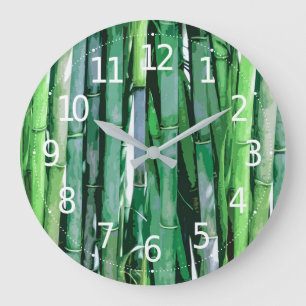 Horloge murale en bambou verte régénératrice de