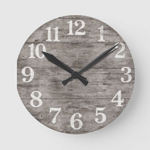 Horloge murale en bois de ferme rustique   Grands 