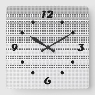 Horloge murale en carré gris turquoise