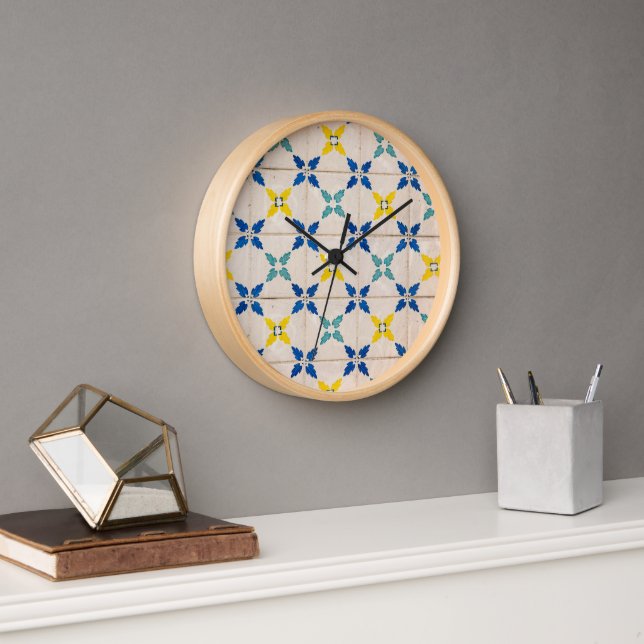 Horloge murale en carrelage marocain (Bureau)