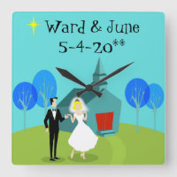 Horloge murale en couple Mariage rétro