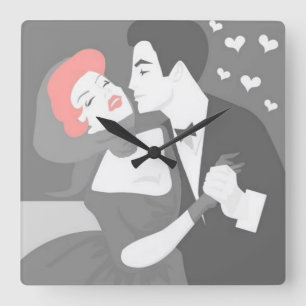 Horloge murale en couple rétro