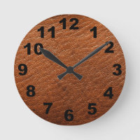 Horloge murale en cuir Brown
