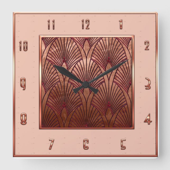 Horloge murale en cuivre et en rose boue (Recto)