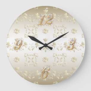 Horloge murale en dentelle or