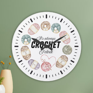 Horloge murale en fil à crocheter mignon   Idée ca
