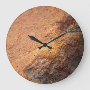 Horloge murale en granit de couleur rouille