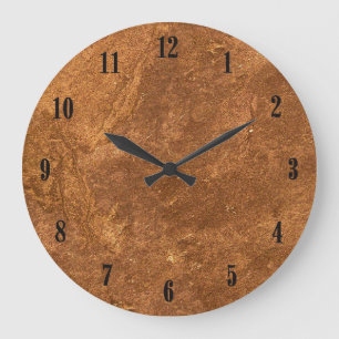 Horloge murale en grès avec chiffres noirs