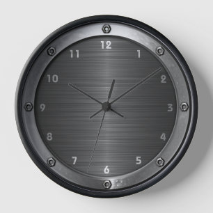 Horloge murale en métal riveté