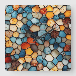 Horloge murale en mosaïque