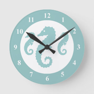 Horloge murale en pépinière avec hippocampes ani