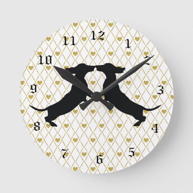 Horloge murale en silhouette du coeur d'or (Recto)