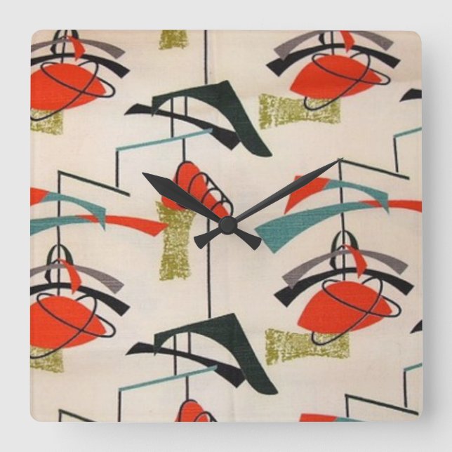 Horloge murale en tissu atomique moderne du milieu (Recto)