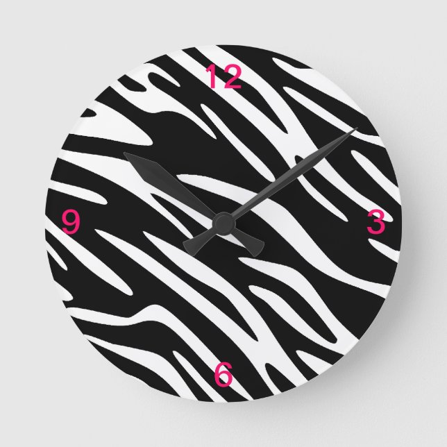 Horloge murale en zèbre noir et blanc (Recto)