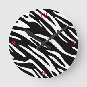 Horloge murale en zèbre noir et blanc