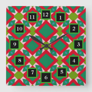 Horloge murale encadrée rouge de mélange de