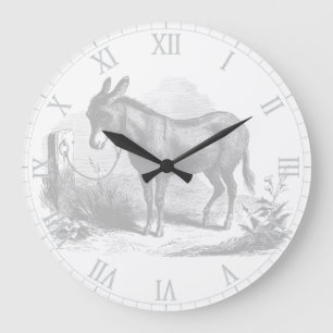 Horloge murale esquisse d'âne