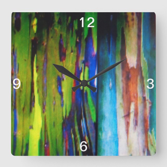 Horloge murale eucalyptus arc-en-ciel (Recto)
