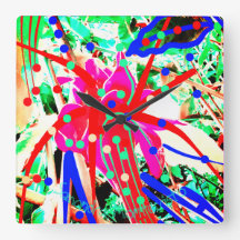 Horloge murale FESTIVE FLEURS ART #2