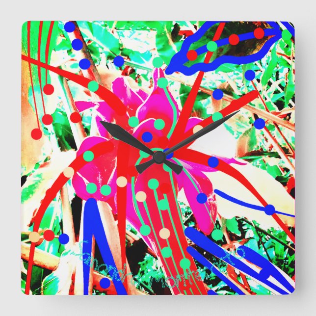 Horloge murale FESTIVE FLEURS ART #2 (Recto)