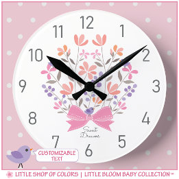 Horloge murale Filles de fleurs de doux rêves pers