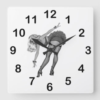Horloge murale Filles PinUp Noir Blanc (19)