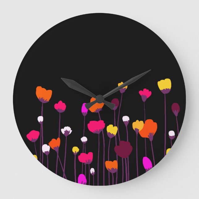 Horloge Murale Fleur Abstrait (Recto)