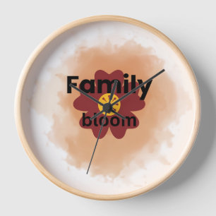Horloge murale Fleur aquarelle Family Bloom