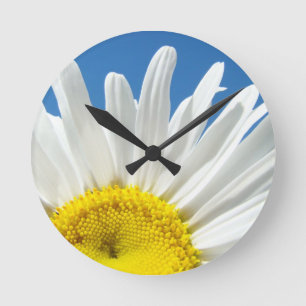 Horloge murale fleur de marguerite blanche personn