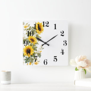 Horloge murale florale