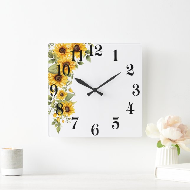 Horloge murale florale (Maison)