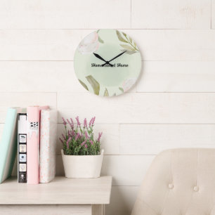 Horloge murale florale aquarelle