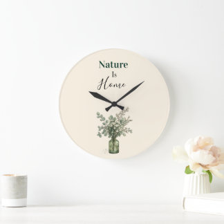Horloge murale florale botanique Nature Is Home