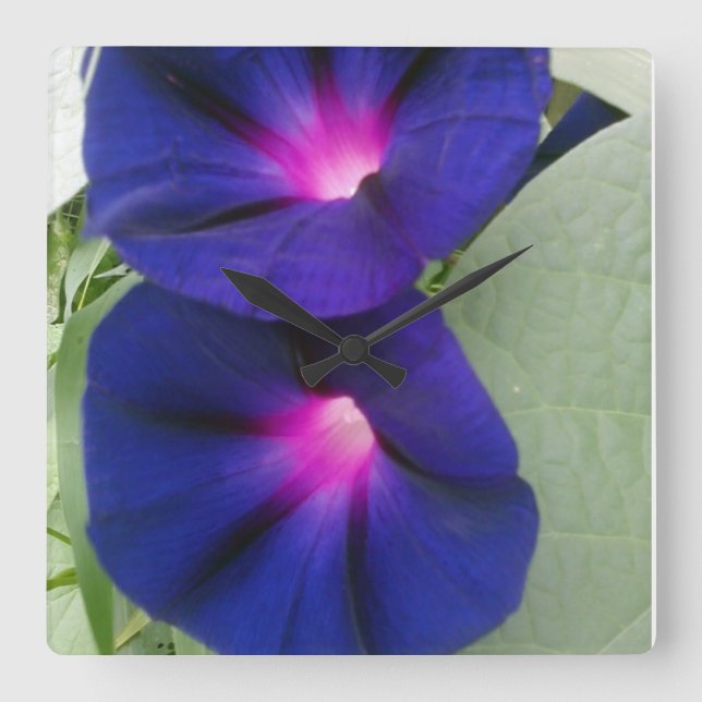 Horloge murale florale carrée (Recto)