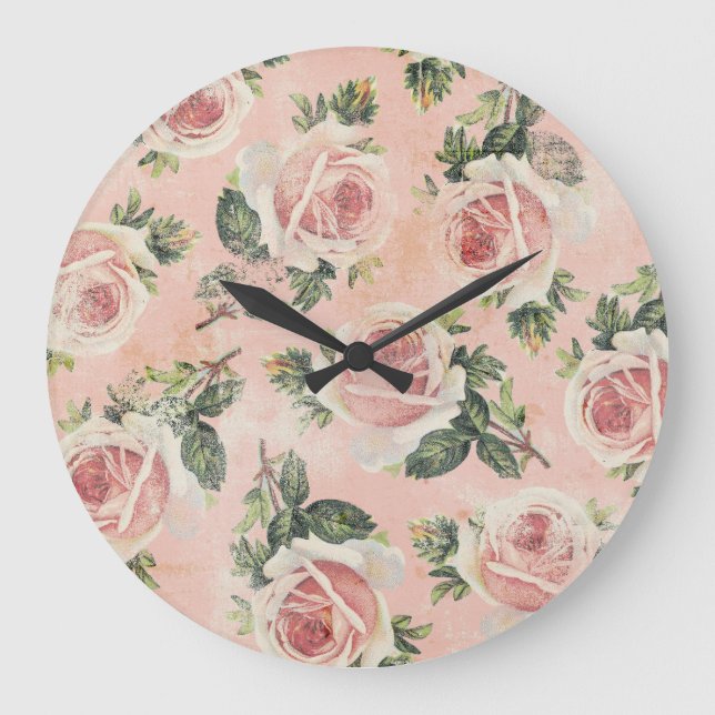 Horloge murale florale chic minable (Recto)