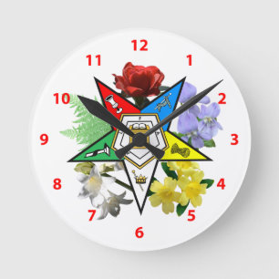 Horloge murale florale d'étoile orientale