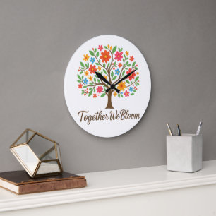 Horloge murale florale Ensemble Nous Fleurissons