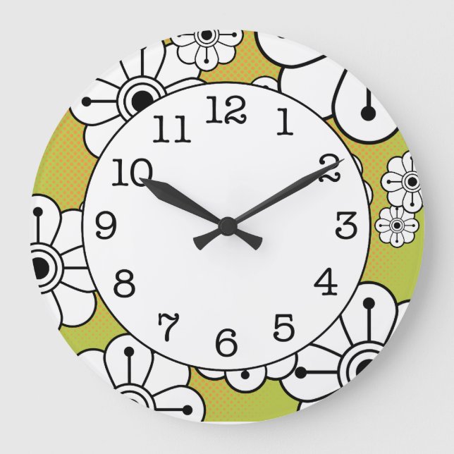 Horloge murale florale funky (Recto)