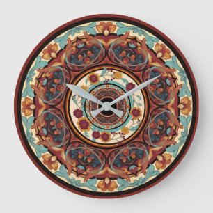 Horloge murale florale Mandala