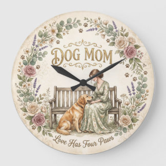 Horloge murale florale pour maman de chien
