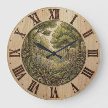 Horloge murale Forêt printanière – Décoration Natu